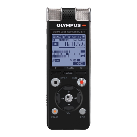 Olympus DM-670 voice recorder. Photo from
